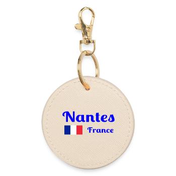 Nantes, France- Imprimés élégants - Porte-clés rond - huître - Devant