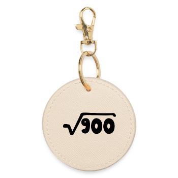 Birthday 30 years - or anniversary - Round Keyring - oyster - Front