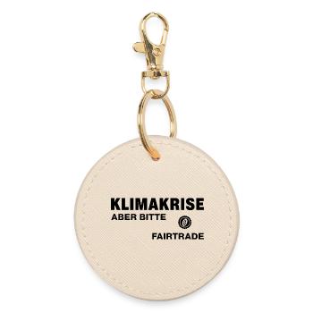 Klimakrise – aber bitte Fairtrade - Runder Schlüsselanhänger - Auster - Vorne