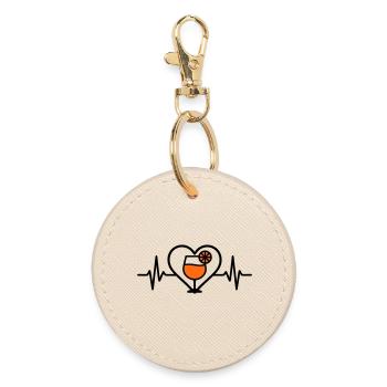 Spritz Heart Cocktail Aperitif - Round Keyring - oyster - Front