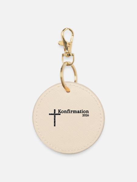 Geschenkideen zur Konfirmation 2026 Kreuz - Runder Schlüsselanhänger - Auster