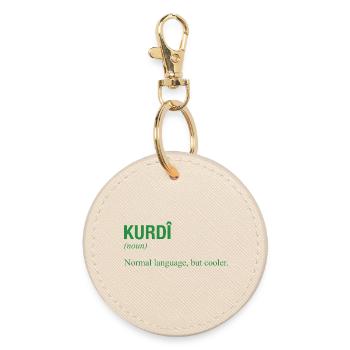 Kurdish language Kurdistan - Round Keyring - oyster - Front