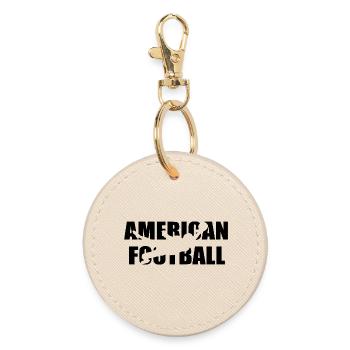 Classic American Football Design – Power & Tea - Round Keyring - oyster - Front