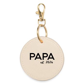 Papa Est. 2026 Père depuis 2026 Futur papa 2026 - Porte-clés rond - huître - Devant