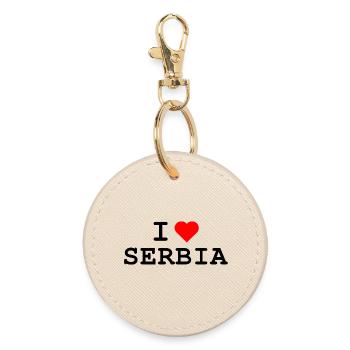 Ich liebe Serbien - I love Serbia - Round Keyring - oyster - Front