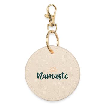 Namaste Lotus Calm Yoga - Runder Schlüsselanhänger - Auster - Vorne