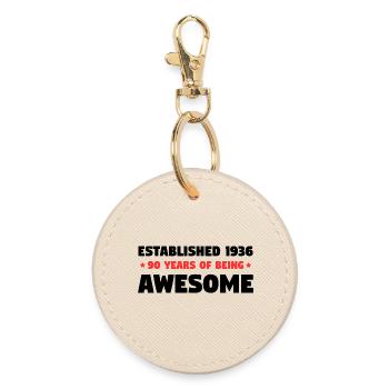 Established 1936 90 Jahre Awesome Geburtstag - Runder Schlüsselanhänger - Auster - Vorne