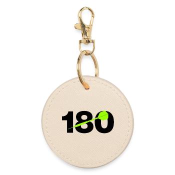 180 Triple 20 Perfektion! ONEHUNDRETEIGHTY, Darts - Runder Schlüsselanhänger - Auster - Vorne
