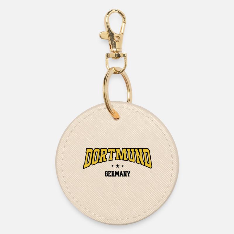 Dortmund Curved Schrift Design - Runder Schlüsselanhänger - Auster