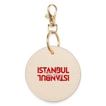 Art typographique en miroir moderne d’Istanbul Turquie - Porte-clés rond - huître - Devant