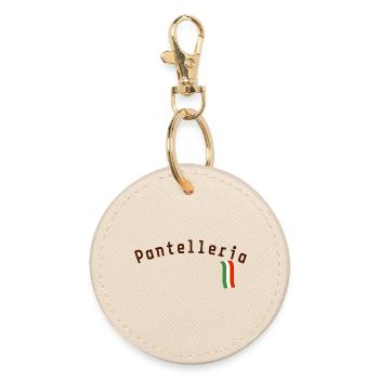 Pantelleria text italy - Round Keyring - oyster - Front