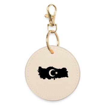 Turkey Outline - Round Keyring - oyster - Front