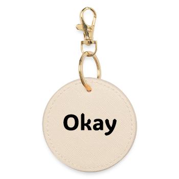 Ok, chemise statement minimalistisches design - Porte-clés rond - huître - Devant