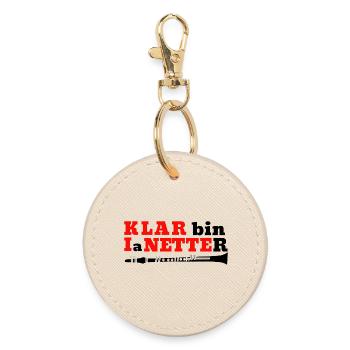 Klarinette - Klar bin I a Netter - Klarinettist - Runder Schlüsselanhänger - Auster - Vorne