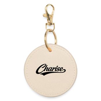 Charise name first last family gifts  - Round Keyring - oyster - Front