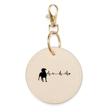 Hund - Runder Schlüsselanhänger - Auster - Vorne