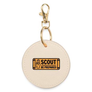 Pfadfinder Gruß Scout Be Prepared Abenteuer - Runder Schlüsselanhänger - Auster - Vorne