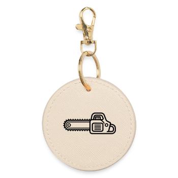 chainsaw - Round Keyring - oyster - Front