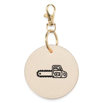 chainsaw - Round Keyring - oyster - Front