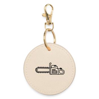 chainsaw - Round Keyring - oyster - Front