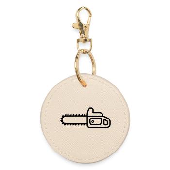 chainsaw - Round Keyring - oyster - Front