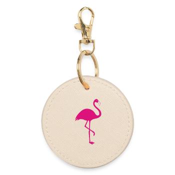Flamingo pink summer sun beach - Porte-clés rond - huître - Devant