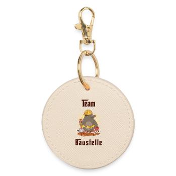Team Baustelle - Runder Schlüsselanhänger - Auster - Vorne