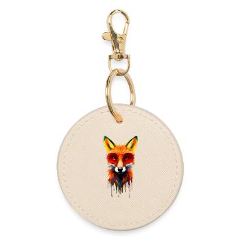 Fox - Round Keyring - oyster - Front