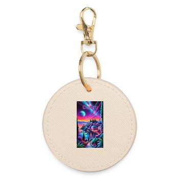 Corfu Greece cities design - Round Keyring - oyster - Front