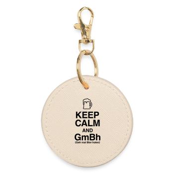 Keep Calm und geh mal Bier holen - Runder Schlüsselanhänger - Auster - Vorne