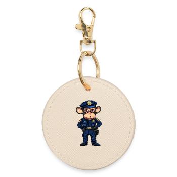 Monkey Police - Round Keyring - oyster - Front