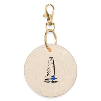 Foiling Moth Sailboat Foil Sailing Dinghy Moth - Round Keyring - oyster - Front