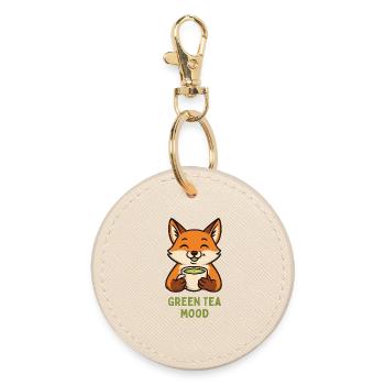 Fuchs Tee-Mood Grüner Tee - Runder Schlüsselanhänger - Auster - Vorne