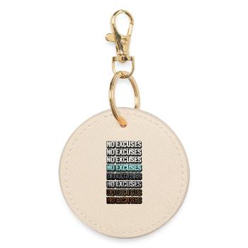 No excuses for colorful motivation - Round Keyring - oyster - Front