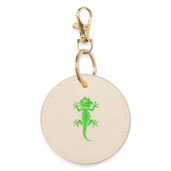 Gecko - Runder Schlüsselanhänger - Auster - Vorne