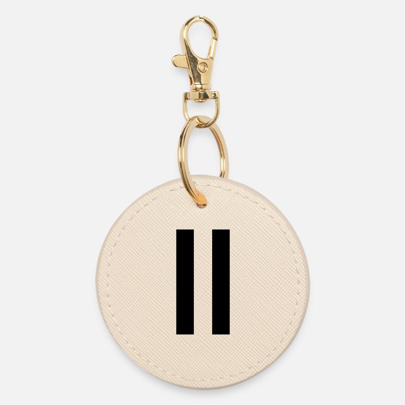 Pause Symbol Zeichen Geschenk - Runder Schlüsselanhänger - Auster