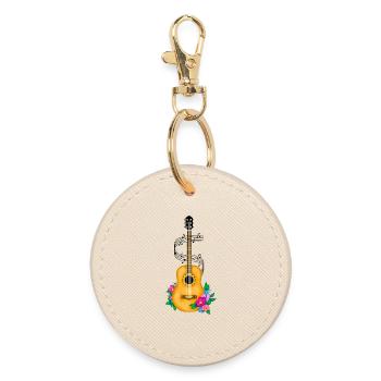 Guitar, music lovers - Round Keyring - oyster - Front