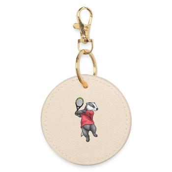 Raquette de tennis Badger - Porte-clés rond - huître - Devant