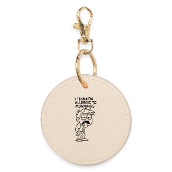 Je pense que je suis allergique aux matins # - Porte-clés rond - huître - Devant
