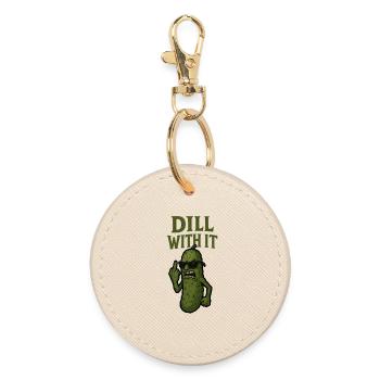 Aneth avec son illustration de cornichon drôle - Porte-clés rond - huître - Devant