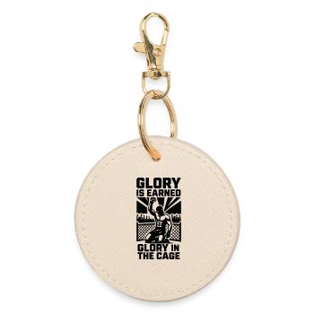 MMA Tribute Glory in the Cage - Round Keyring - oyster - Front