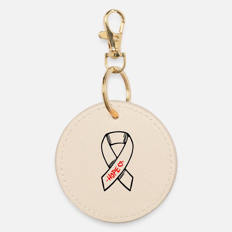 Loop Cancer Hope - Round Keyring - oyster