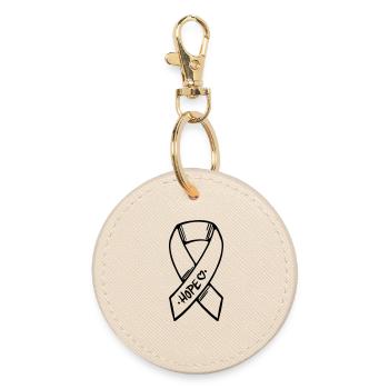 Loop Hope Cancer - Round Keyring - oyster - Front