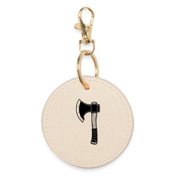 Battle axe - Round Keyring - oyster - Front