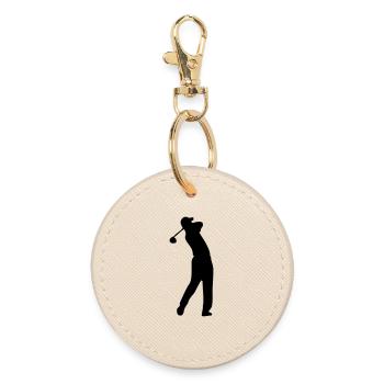 golf - Round Keyring - oyster - Front