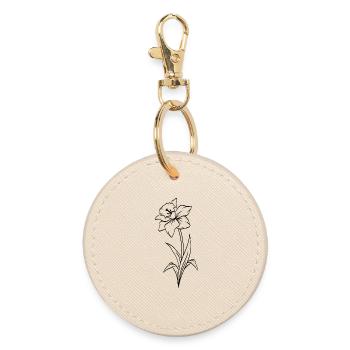 Narcissus - Round Keyring - oyster - Front