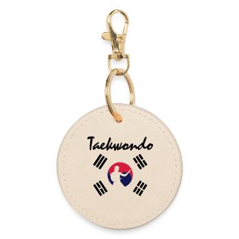 taekwondo_5 - Round Keyring - oyster - Front