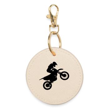 Image du pilote de motocross # - Porte-clés rond - huître - Devant