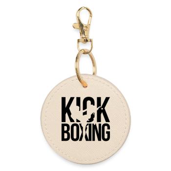 kick boxing kickboxen - Runder Schlüsselanhänger - Auster - Vorne