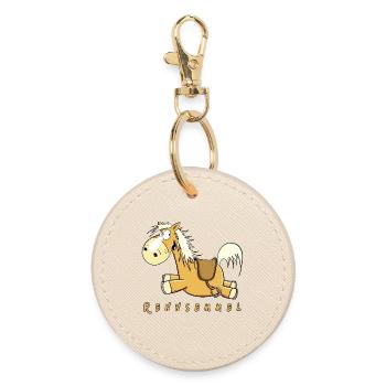 Rennsemmel Galopp Pferd I Pony Kinder Geschenk - Runder Schlüsselanhänger - Auster - Vorne